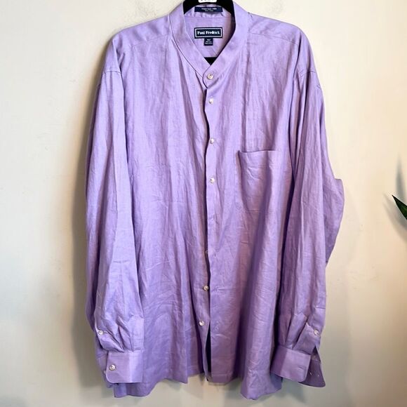 Paul Frederick Pure Linen Button Front Shirt XXLT - Picture 1 of 5